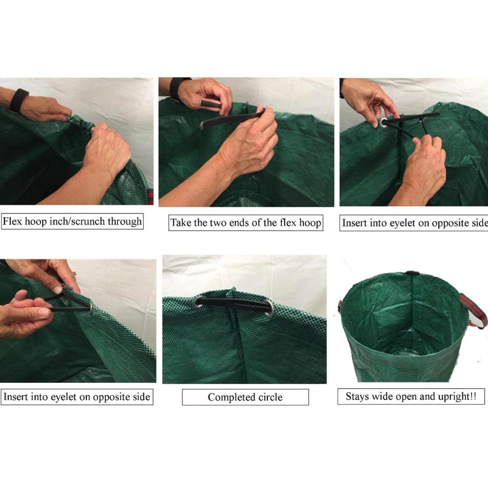 KORAM 3-Pack Garden Waste Bags Heavy Duty Reusable Gardening Yard Lawn Leaf Bag- 2x 72 Gallons,1x 32 Gallons