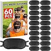 UGODAR 60 PCS Sleep Eye Masks Blindfolds - Light-Tight with Nose Pad & Adjustable Strap, Bulk Comfortable Breathable Party Su
