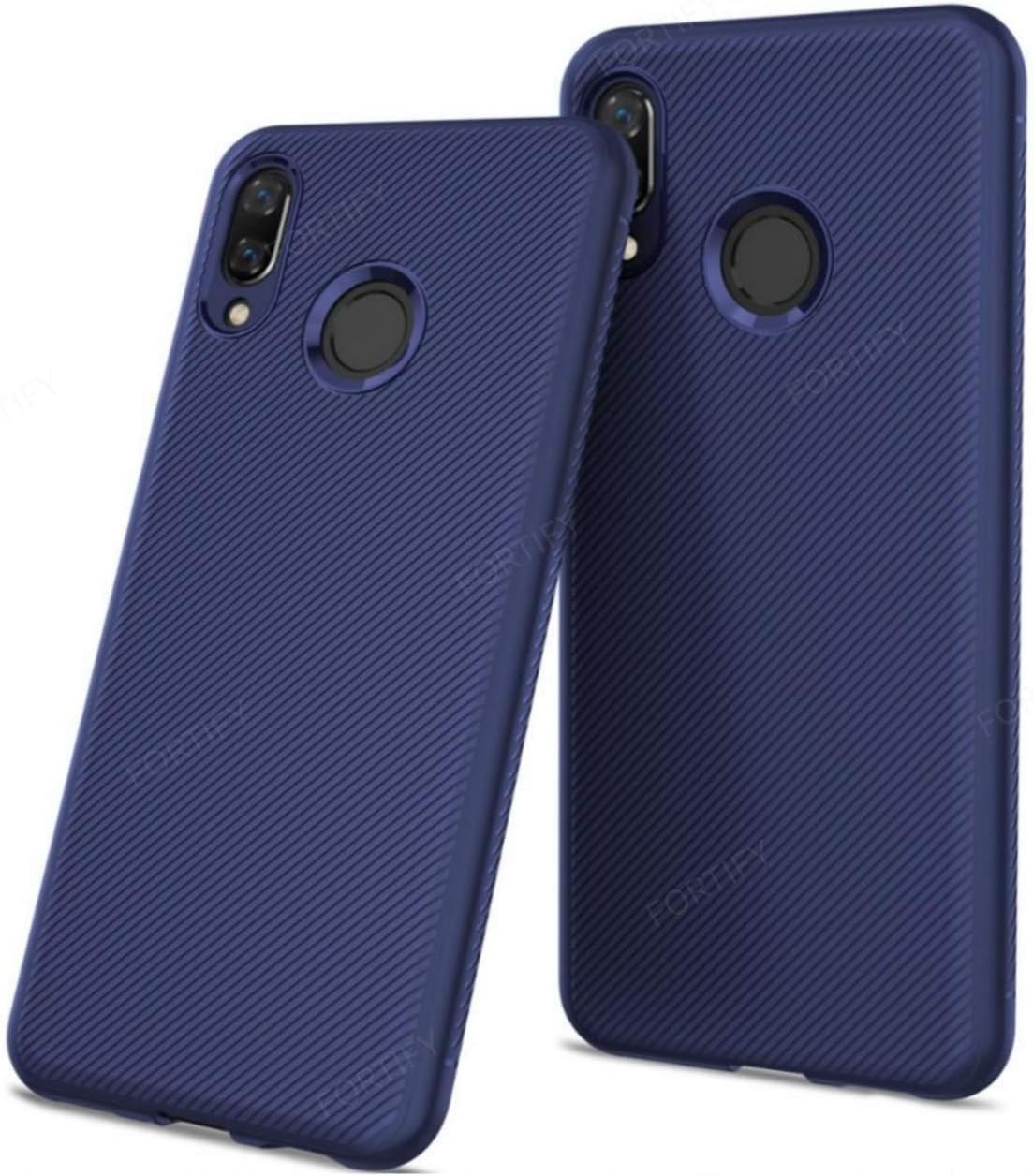 Fortify Twill Texture Series Weave Pattern Thin Shockproof Soft Silicon TPU Back Cover for Honor 8X (Blue)