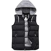 ZSHOW Men's Puffer Vest Removable Hooded Vest Outdoor Winter Vest