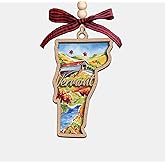 Moonlit93 Vermont State Christmas Wooden Ornament - 2-Layer Laser-Cut Wooden Keepsake - Rustic Holiday Decor & Ideal Travel Gift for Women Men Family & Friends - Vermont Locals Gift