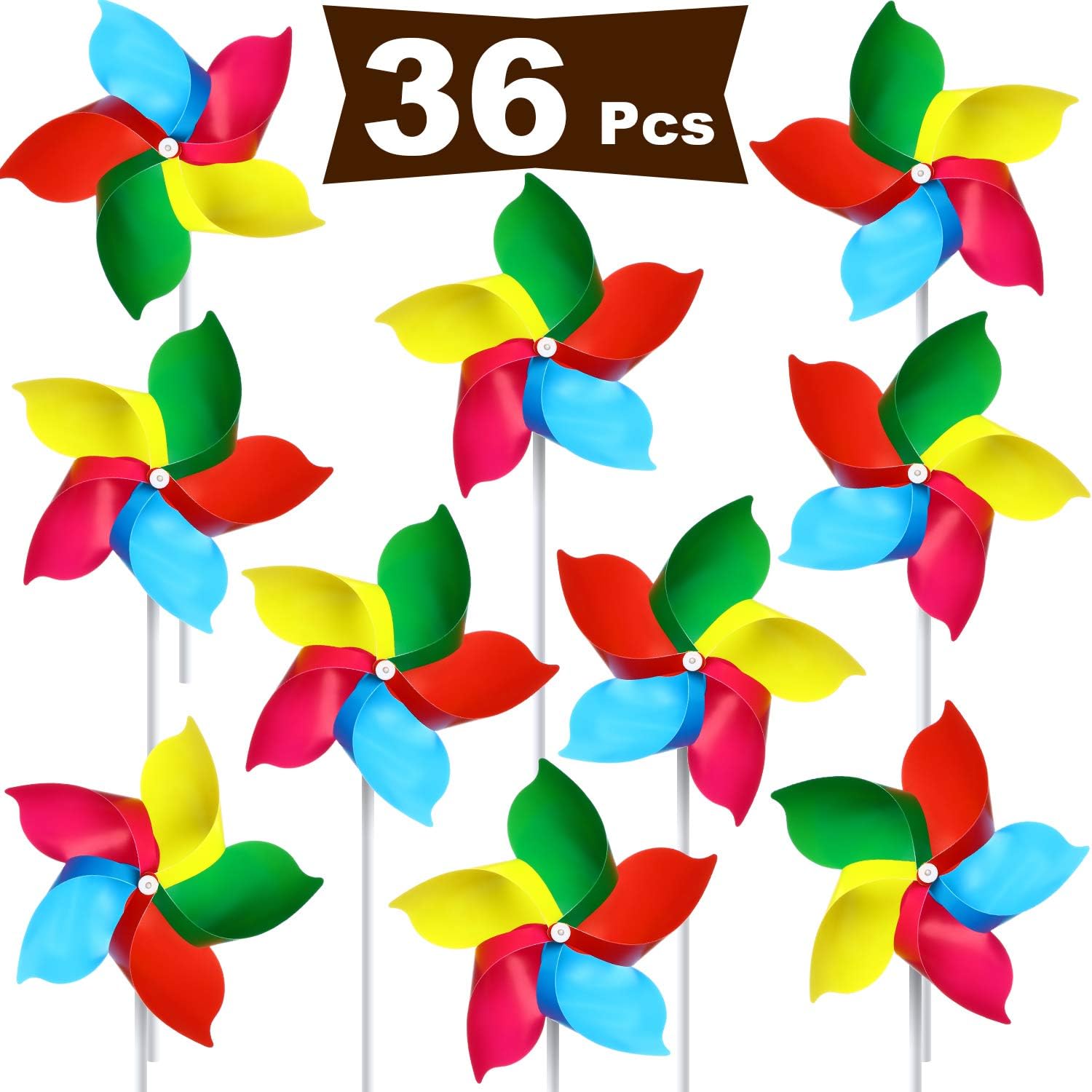 Hestya Plastic Rainbow Pinwheel, Party Pinwheels DIY Lawn