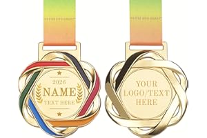 TBKB 1-1000PCS Personalized Medals for Awards Bulk, Custom Medals with Neck Ribbon, Design Your Own Award Medal with Logo & T