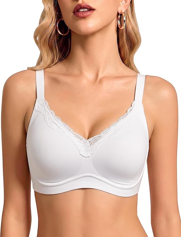 Sujetador Sin Aros Mujer Tallas Grandes Corrector Postura Soft Sujetador Blanco 3XL