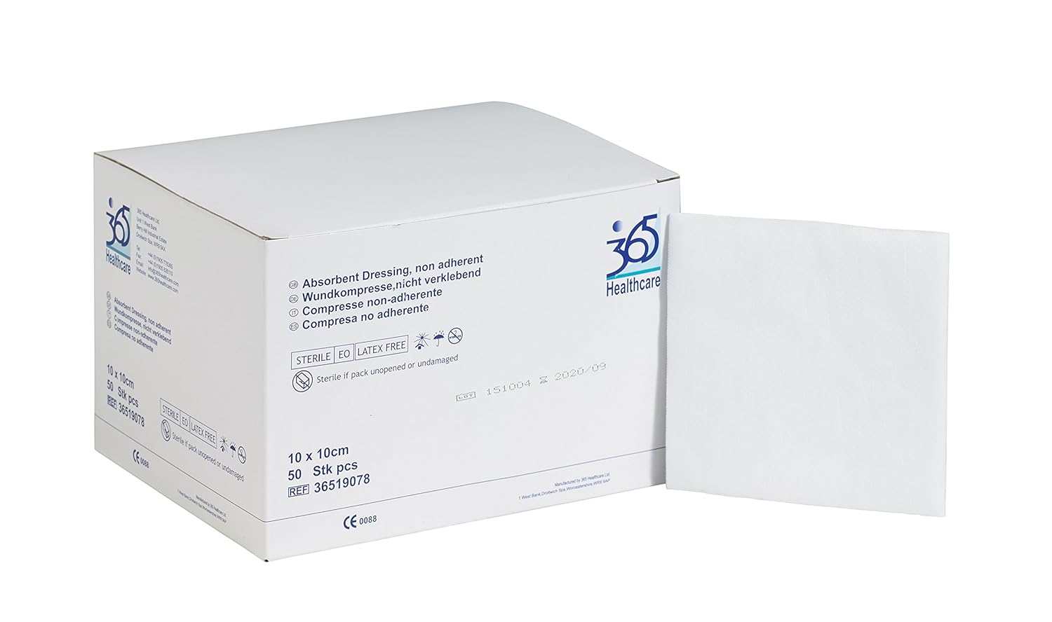 365 Healthcare 36519078 365 NonAdherent Absorbent Wound Dressing Pads