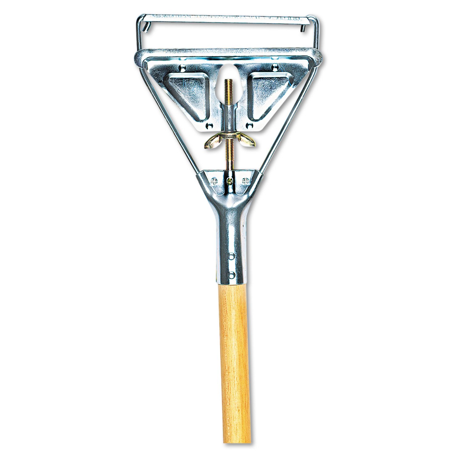 Boardwalk BWK605 Quick Change Metal Head Mop Handle for No. 20 and Up Heads, 54" Wood Handle, Natural
