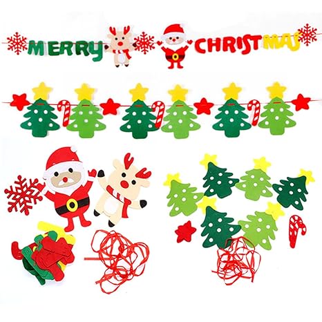 Ids Diy Merry Christmas Banners Bunting Garlands For Holiday Party
