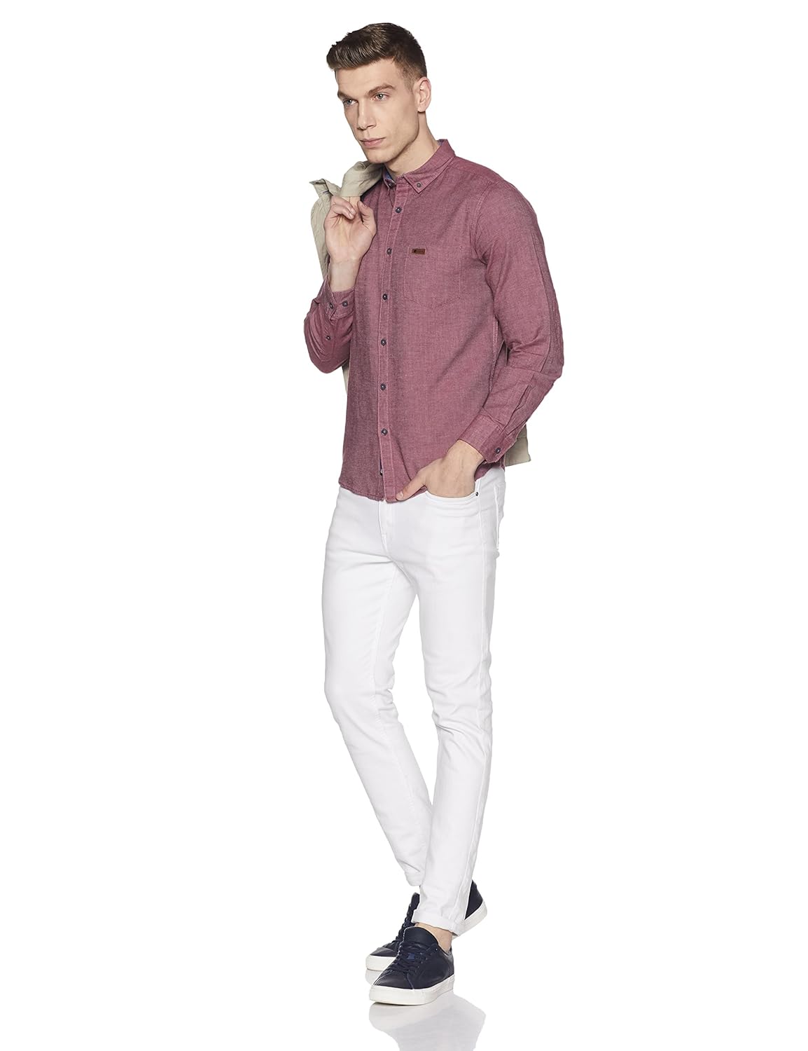 symbol amazon brand men's slim fit casual shirt