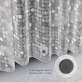 WELTRXE EVA Shower Curtain 183x183cm Mould Proof Magnet Hem Geometric view 5