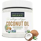 Viva Naturals Organic Coconut Oil, 16 fl oz – Unrefined, Cold-Pressed Extra Virgin Coconut Oil, USDA Organic & Non-GMO, Natur