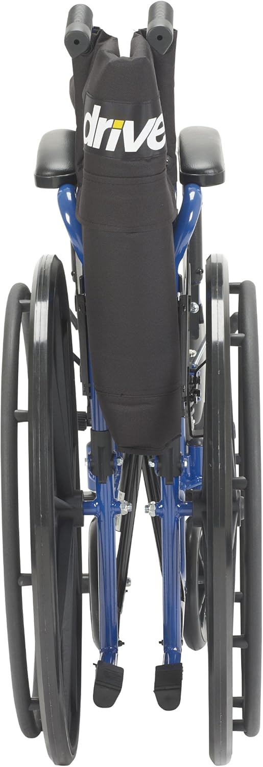 Drive Medical Blue Streak Wheelchair with Flip Back Desk Arms, Elevating Leg Rests, 18 Inch Seat: Health & Personal Care