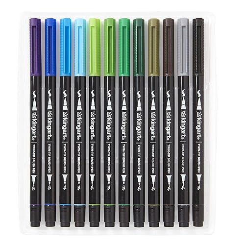 Kingart Tip Brush Pens KINGART 445-48 Dual Tip Brush Pens Set 48