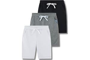 Liberty Pro 3-Pack Boys Athletic Jogger Shorts Soft Terry Pull On Sweat Shorts for Kids with Pockets & Adjustable Drawstring