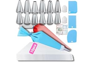 Piping Bags and Tips Set, Cakes Decorating Supplies Kit with 27pcs 12 Inch Pastry Bags, 12 Piping Tips, 3 Cake Scraper, 2 Cou