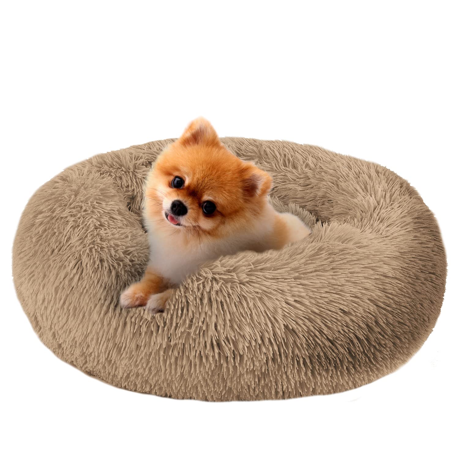 Mirkoo Calming Dog Bed, ultra soft & Warm and Comfortable Round Bed, Self-Warming and Washable