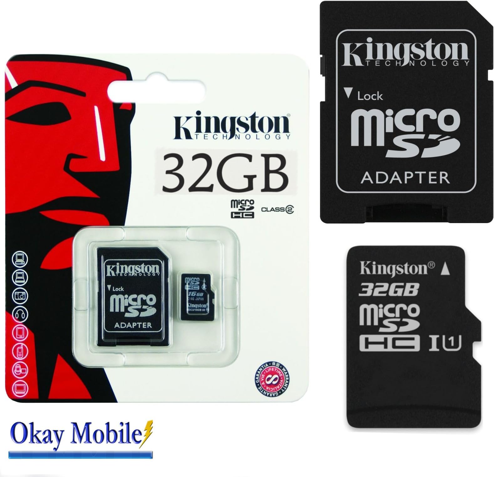 Original Kingston Micro SD Memory Card For LG Electronics K8 - 32 GB