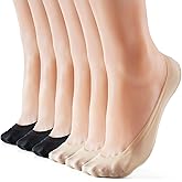 WISVOOO 3-9 Pairs No Show Socks Women Nylon Ultra Low Cut Non-Slip Thin Liner Socks Invisible Hidden Socks for Flats