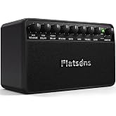 Flatsons FBA-20 20W Portable Rechargeable Electric Guitar Amp | Desk Practice Combo Amplifier, Clean &amp; Drive Channels, Delay Reverb/ EQ, OTG Recording for Beginners, Home/Backyard Use