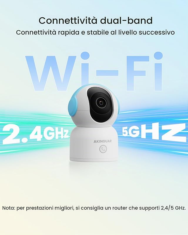 4K Telecamera Wi-Fi Interno, 360° PT + Scheda di Memoria da 64 GB — foto 6 di 8