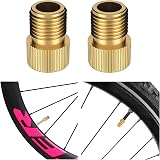 Gunwon 2Pcs Bike Valve Adaptor Brass Presta to Schrader Gold view 3