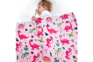 Lukeight Toddler Baby Blanket for Boys and Girls, Plush Thick Kids Infant Newborn Blanket for Crib Stroller, Birthday Gifts for Teens, (Dinosaur, 30x40 Inches)