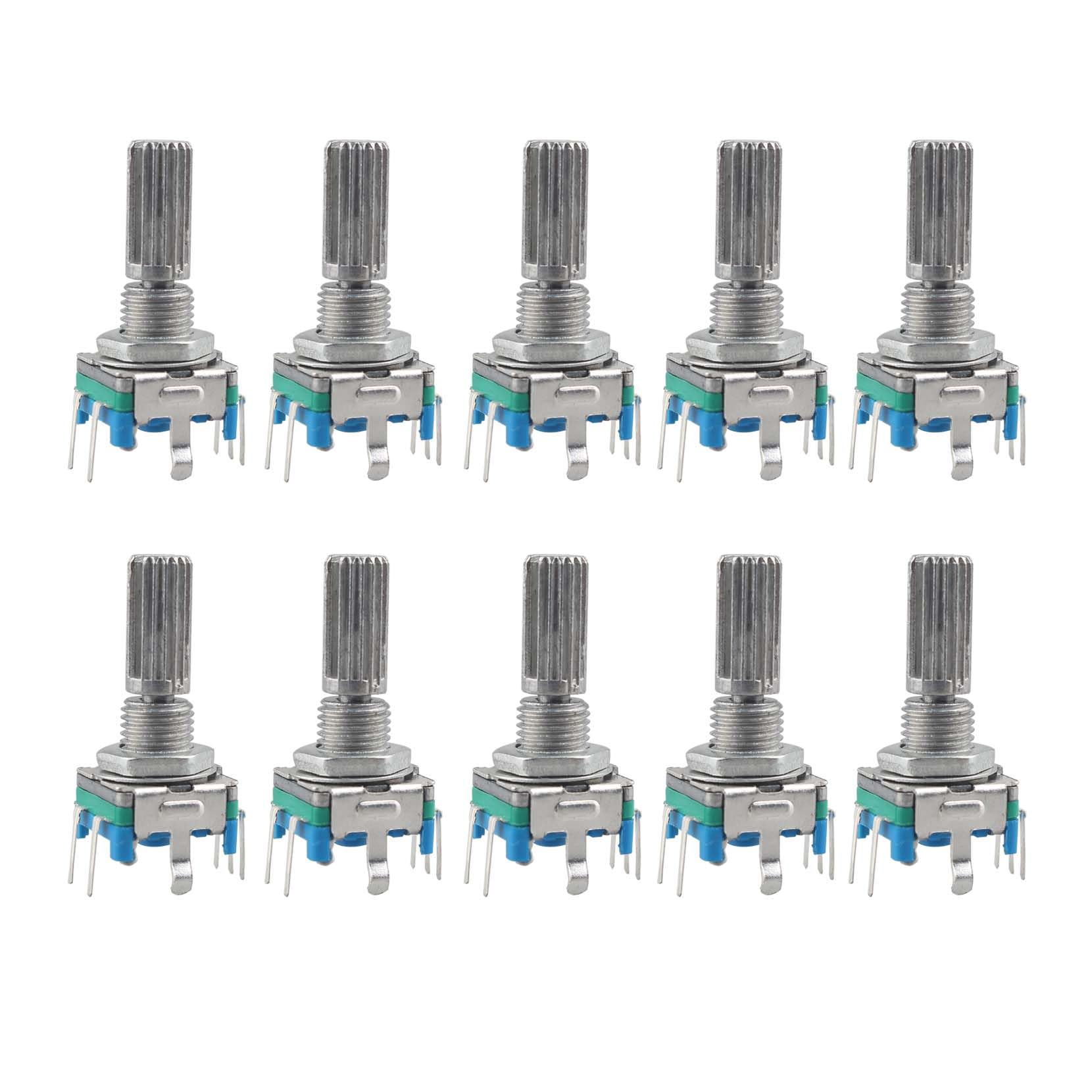 Jopto 10PCS Rotary Encoder Code Switch Audio Digital Potentiometer EC11 360 Degree Rotary Encoding Switch Encoder code with Switch 5 Pin 20mm D-Shaft