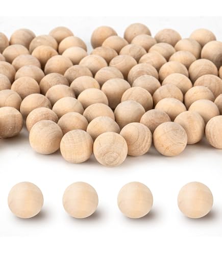 500-Pack 1/2 Inch (12mm) Unfinished Wooden Half Balls - Natural Craft Spheres For DIY Projects - View #2