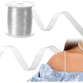 10.94 Yards(10m) Clear Elastic Strap, 0.39inch Wide Lightweight Clear Elastic for Sewing Clears Bra Strap Invisible Transparent Elastics Band for DIY Bra Lingerie Swimwear Garments