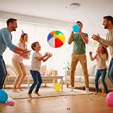 SHATCHI 12 Pcs 20 Inch Inflatable Rainbow Beach Ball Multicolour Pool Toy view 9