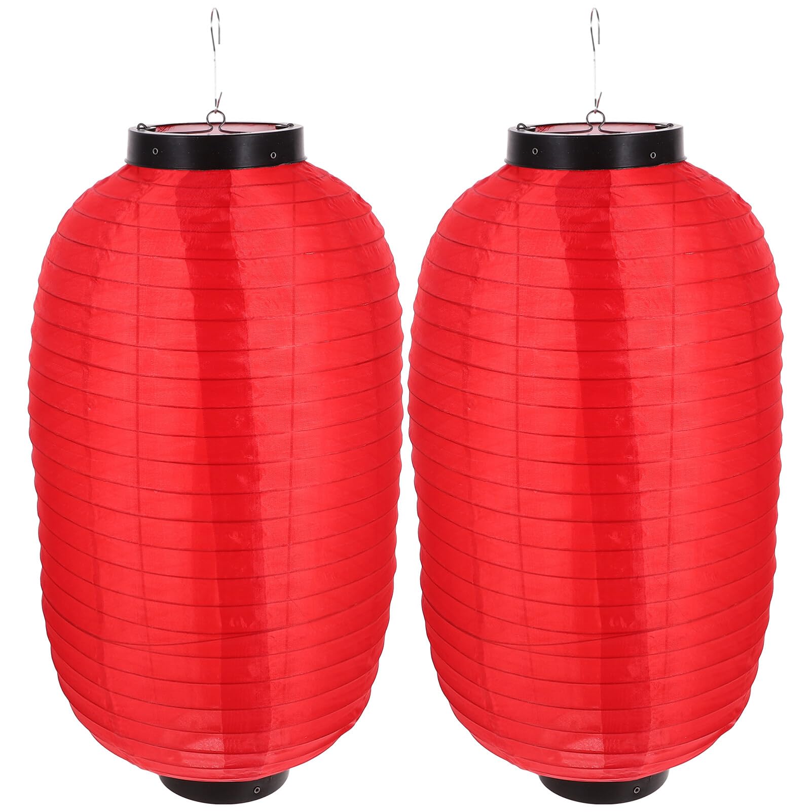 SOIMISS 2pcs Traditional Japanese Lantern Chinese Waterproof Silk Lanterns Lamps Foldable Red Silk Hanging Sushi Bar Lantern for Wedding Indoor Outdoor