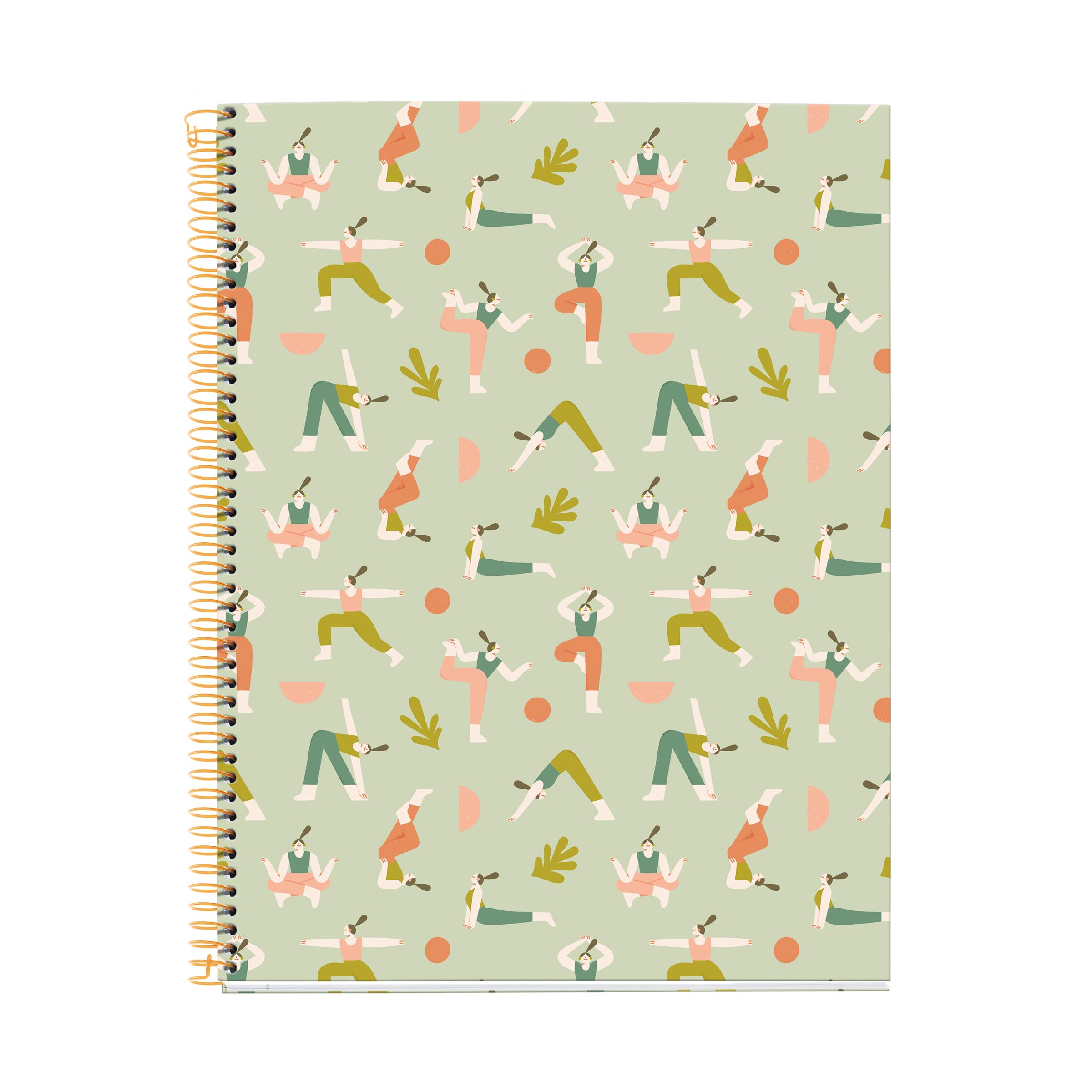 Miquelrius - Notebook A4 (210 x 297 mm), 100 ruled sheets of 70 g/m², rigid cardboard cover, 4 colour bands, spiral, 4 holes, lined notebook, pretty stationery, yoga