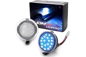 iJDMTOY Ultra Blue LED Under Side Mirror Puddle Lights Compatible With Ford F150 Raptor Edge Explorer Flex, Lincoln Navigator Mark LT MKX etc. (Powered by 18 pcs White SMD LED Lights)