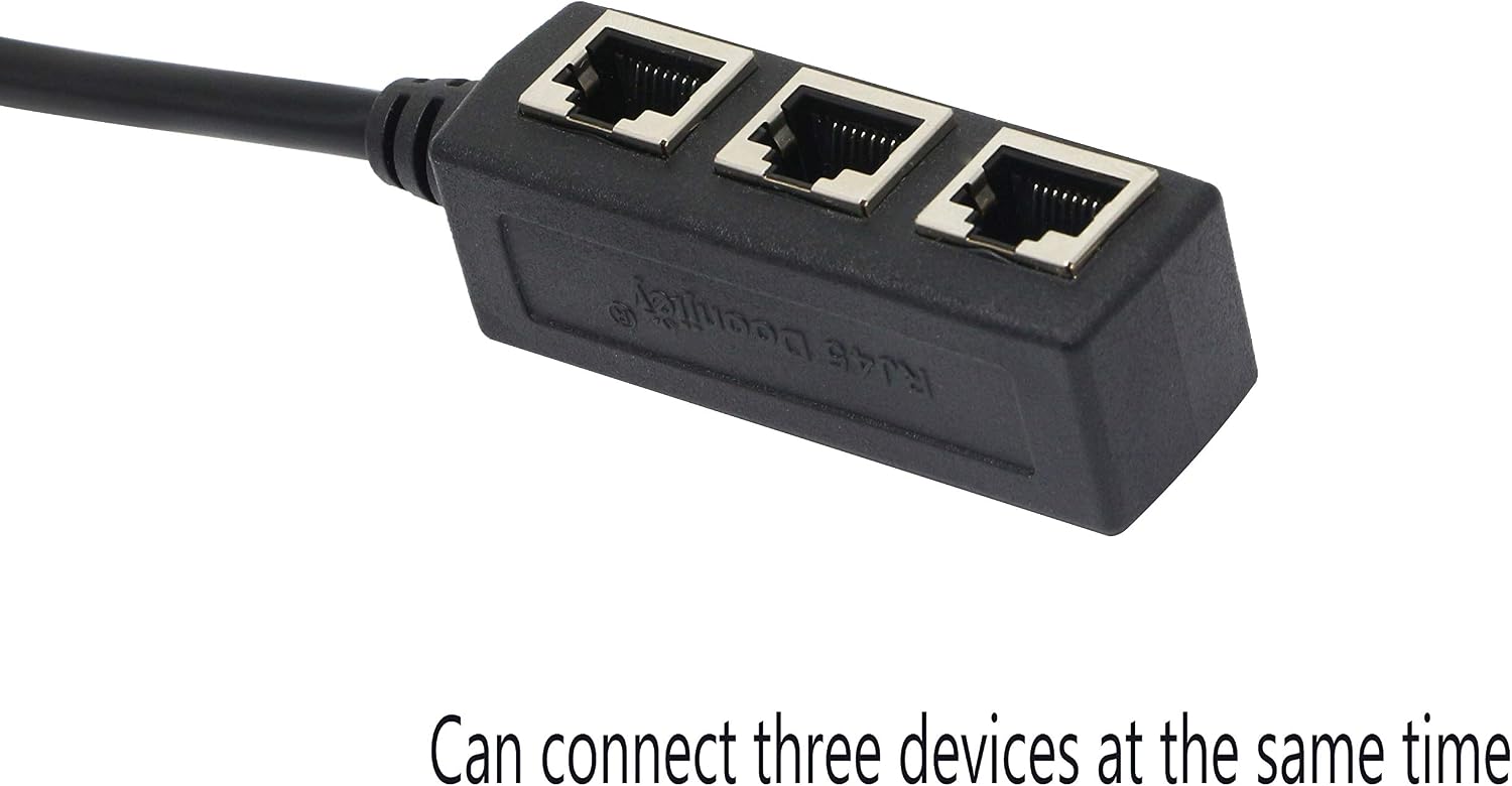 CERRXIAN RJ45 Splitter RJ45 1 Male to 3 Female Network Signal Switching ...