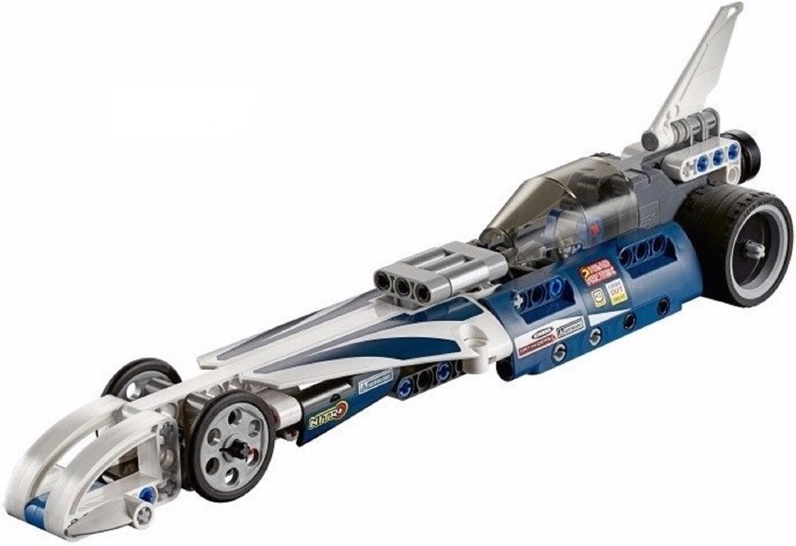 Emob Decool 125 Pcs Record Breaker Racer Car King Steerer Block Set with Pullback Technic