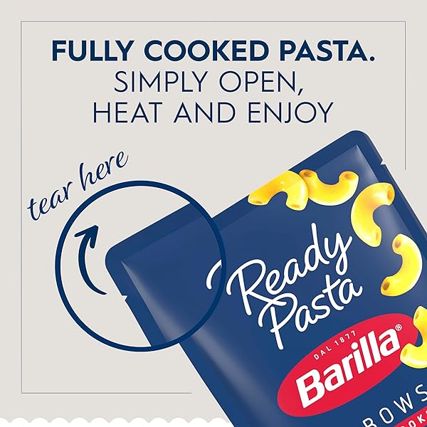 BARILLA READY PASTA, FULLY COOKED ELBOWS MACARONI PASTA, NON-GMO & KOSHER, 7 OZ (PACK OF 7)