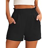 ANRABESS Shorts for Women Summer Casual Elastic High Waisted Wide Leg Cute Dressy Beach Shorts 2026 Vacation Beach Clothes