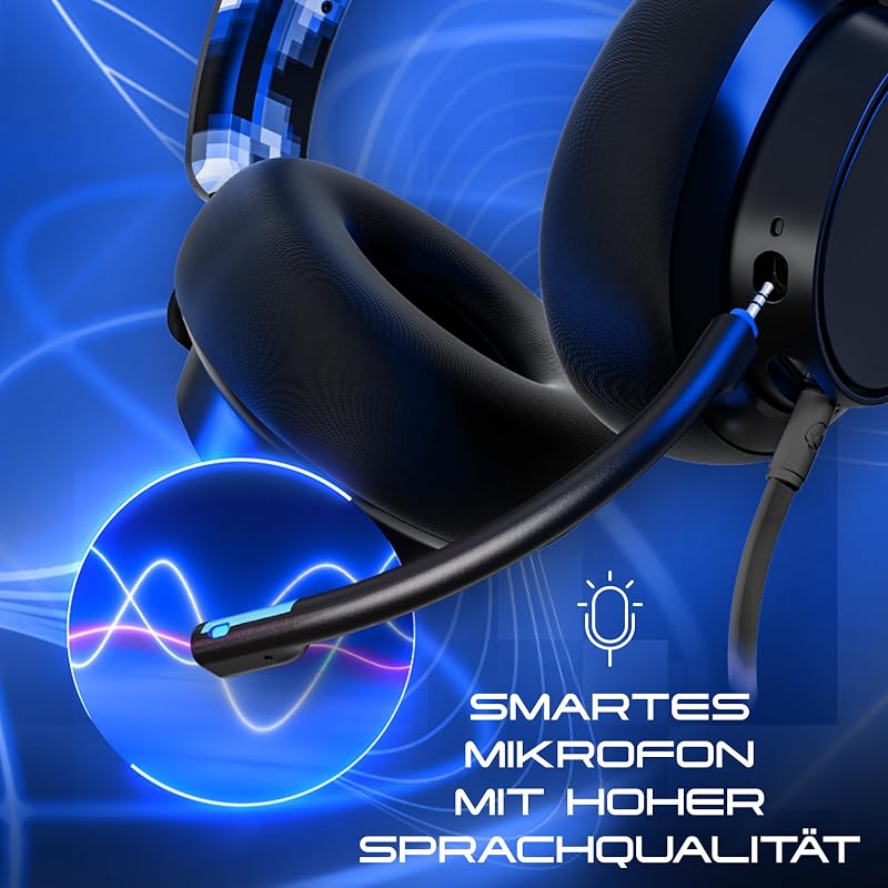 SLYR Pro Kabelgebundenes Multi-Platform Over-Ear Gaming Headset für Xbox, PlayStation und PC, Enhanced Sound Perception, KI-Mikro - Blau