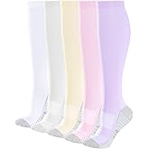 YUEDGE Womens Compression Socks for Women Support Flight Socks Compression Stockings for Running Cycling Travel Athletic