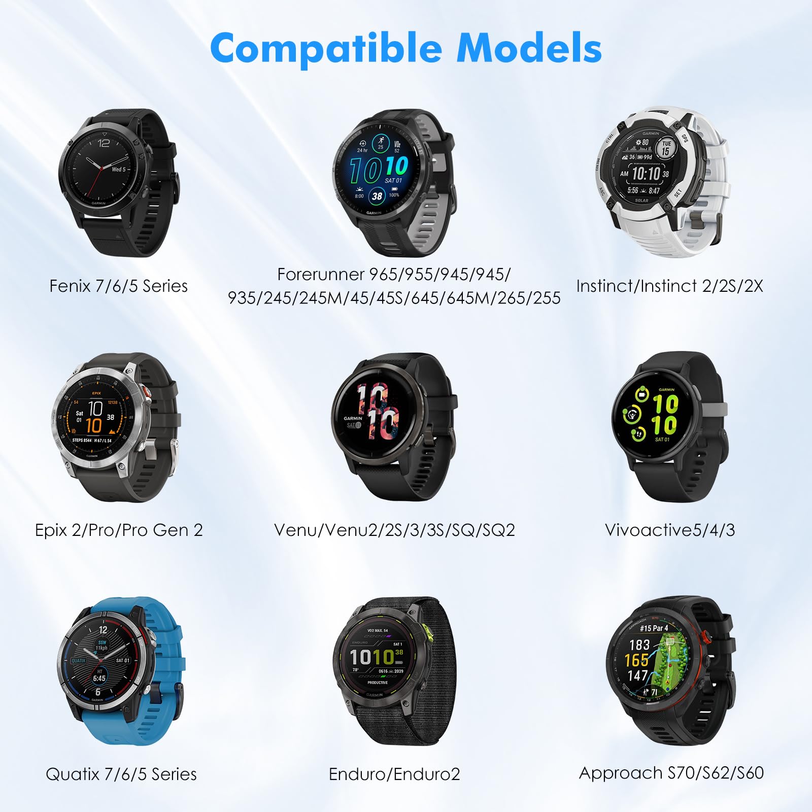 MoKo Ladegerät Kompatibel mit Garmin Fenix 8/7/7 Pro/7S/7S Pro/7X/6/5/5 Plus/5X/5X Plus/5S/Forerunner 965/945/645/970/570/Instinct/Venu 4, Magnetische Ladestation mit 1 m USB-C Ladekabel, Schwarz 2