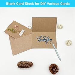 Blank Cards and Envelopes 4x6, 50 Pack Brown Blank
