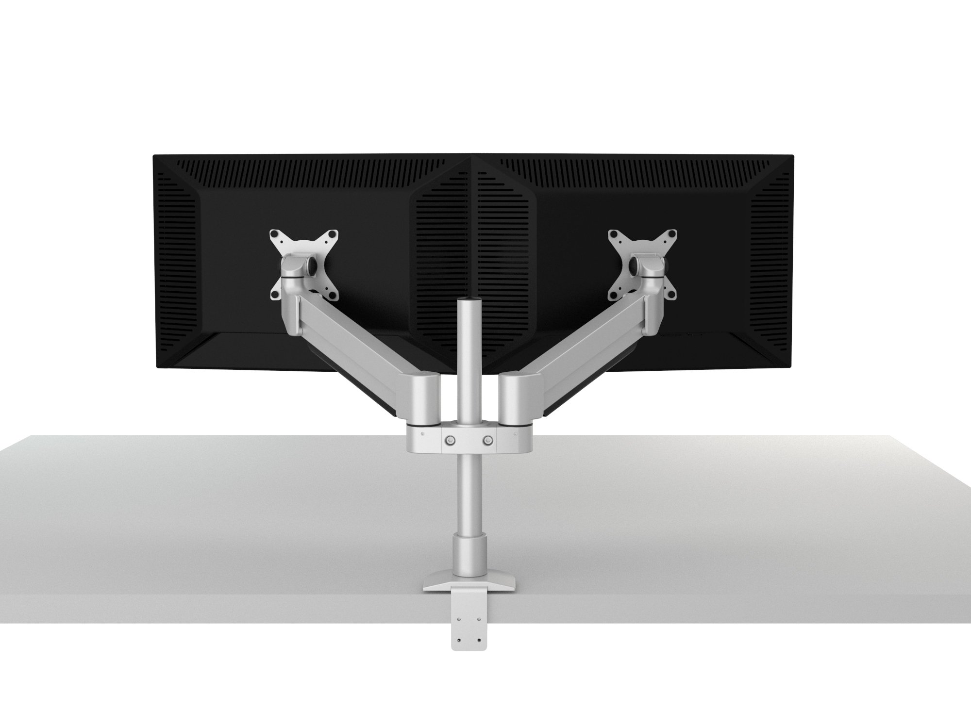 ThingyClub Gas Spring Dual LCD Arm Desk VESA Bracket & Monitor Arm Stand for 10"-27" Screens: Tilt up 90° /down 85°, Swivel left/right 180°, 360° Rotation (CDT200)