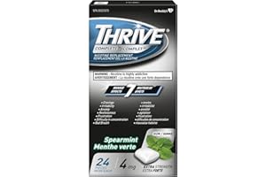Thrive Complete Nicotine Replacement Gum, 4mg Extra Strength, Spearmint, 24 Count