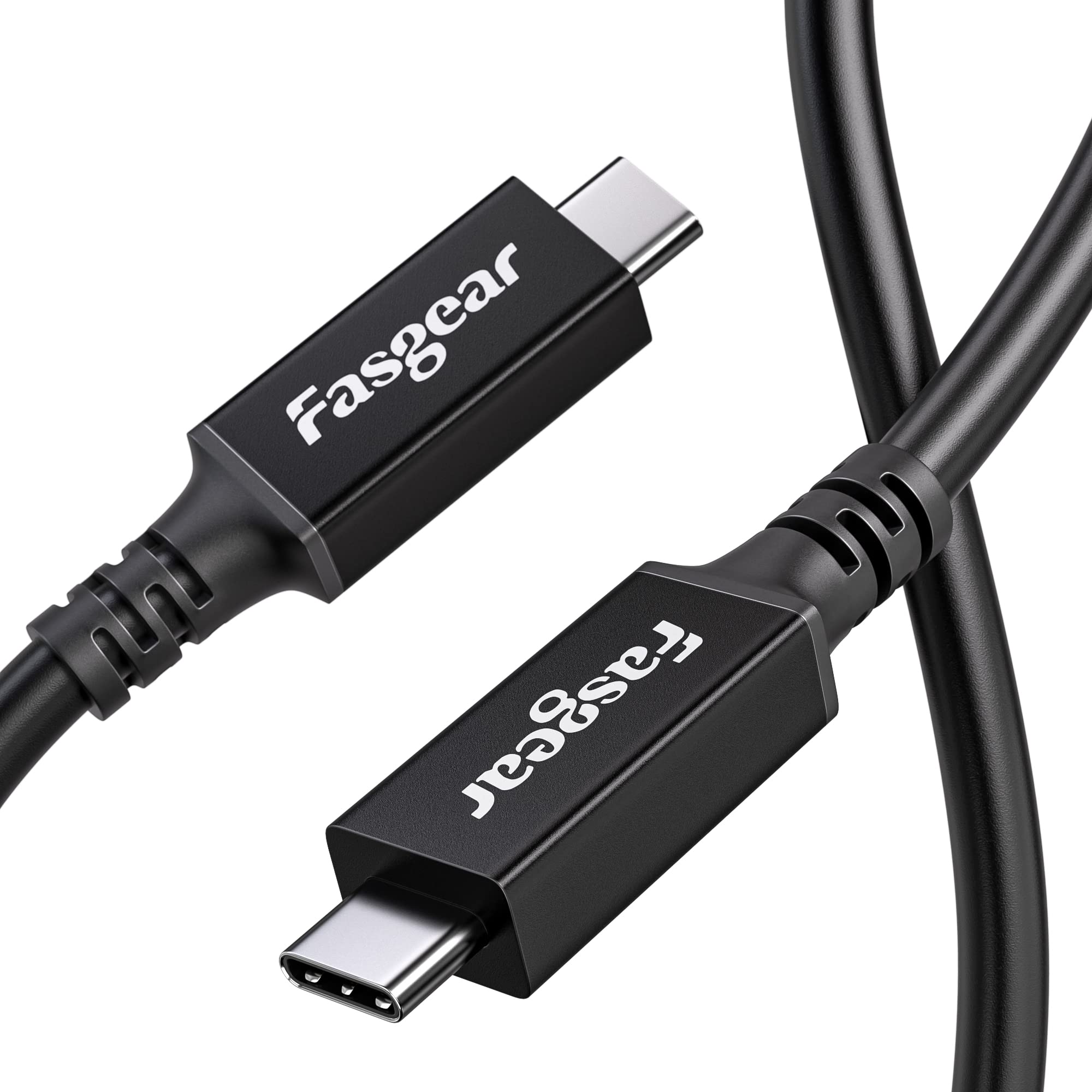 Fasgear USB 4 Cable 2.5m Long 40Gbps USB C to Type C Cable 8K USB-C Video Cord 100W PD Fast Charging Compatible for MacBook Pro Thunderbolt 4 Port/Samsung Monitor/Dell Display/eGPU Docking(2.5m (TPE))