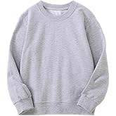 Goengmo Toddler Kids Sweatshirt Solid Color Cotton Pullover Crewneck Long Sleeve Tshirts Tops 2-12 Years