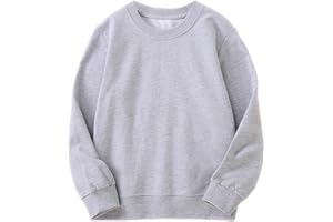 Goengmo Toddler Kids Sweatshirt Solid Color Cotton Pullover Crewneck Long Sleeve Tshirts Tops 2-12 Years