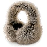 NASULAR Winter Women Earmuffs Foldable Furry Ear Muffs Warm Fuzzy Ear Warmers Plush Faux Fur Ear Covers for Cold Weather