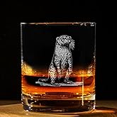 Otter Vintage Engraved Whiskey Glass - Wildlife Themed Gift - Unique Birthday Gifts For Friends And Family - Otter Lovers Gift - Vintage Old Fashioned Glass - Decor For Bar