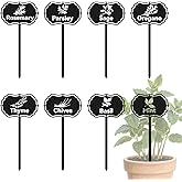 CUTHOLLOW 8PCS Metal Plant Markers Stakes Food Spices with Pattern for Outdoor Indoor, 3.5"x7" Waterproof Cute Garden Plant Labels Signs Tags for Farmhouse Greenhouse Decor - Funny Gardening Gifts