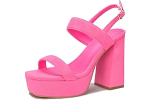 syztsho Platform Heels for Women Chunky High Heel Sandals Suede Ankle Strap Sexy Wedding Dress Pumps Square Toe Wedges Shoes