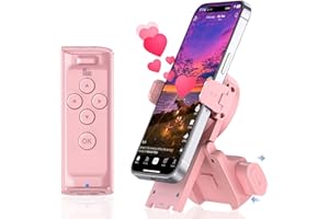 MILOUZ Remote Control Scrolling for Tiktok with Phone Stand,Page Turner for Kindle App E-Book,Bluetooth Camera Shutter Remote for iPhone, Android,iOS,iPad,Tablet